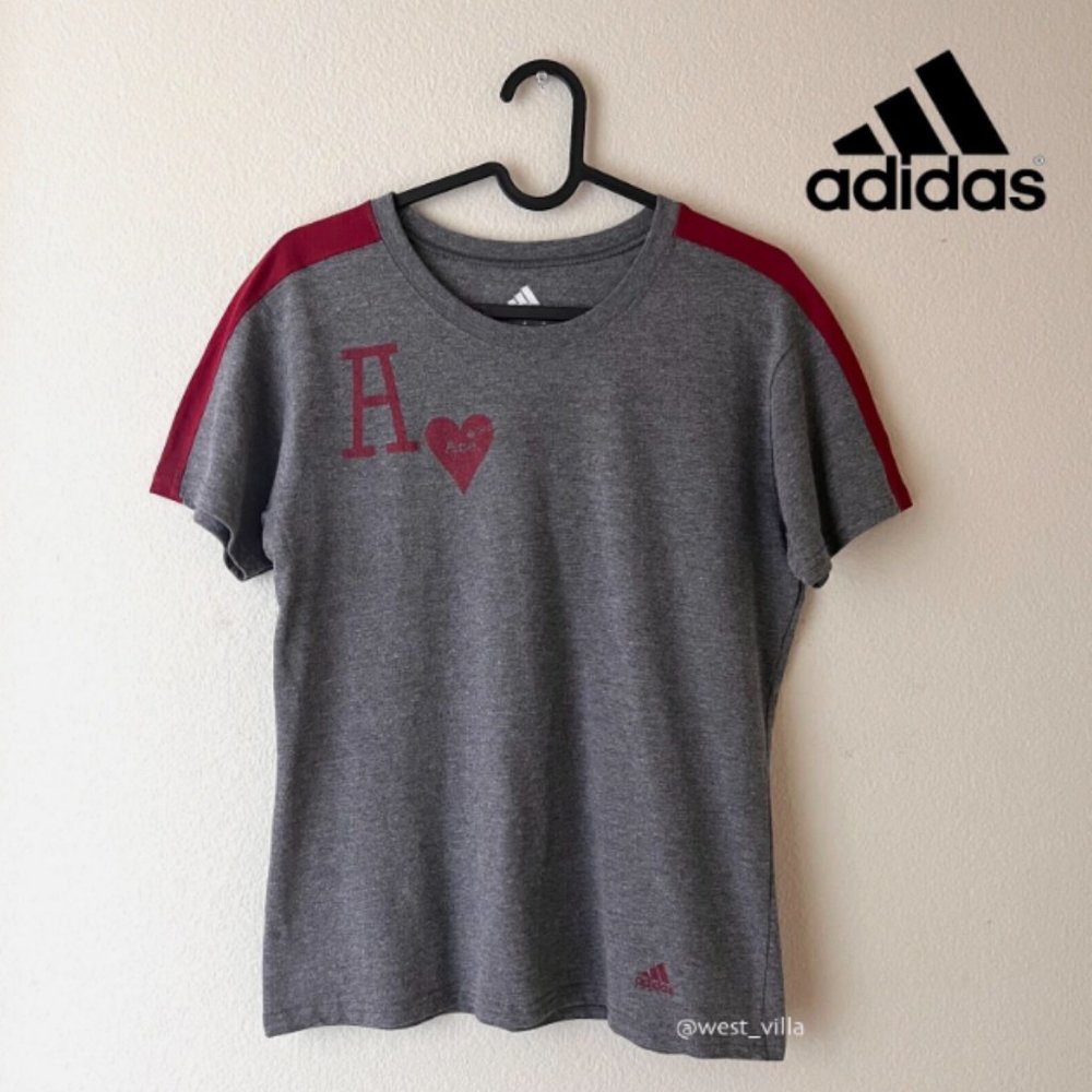adidas Climalite Tennis Womens Short Sleeve Top Shirt Grey Medium